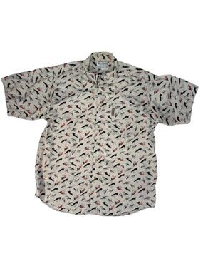 Columbia Fly-Fishing Shirt Short Sleeve Button Down Cotton Men's Large